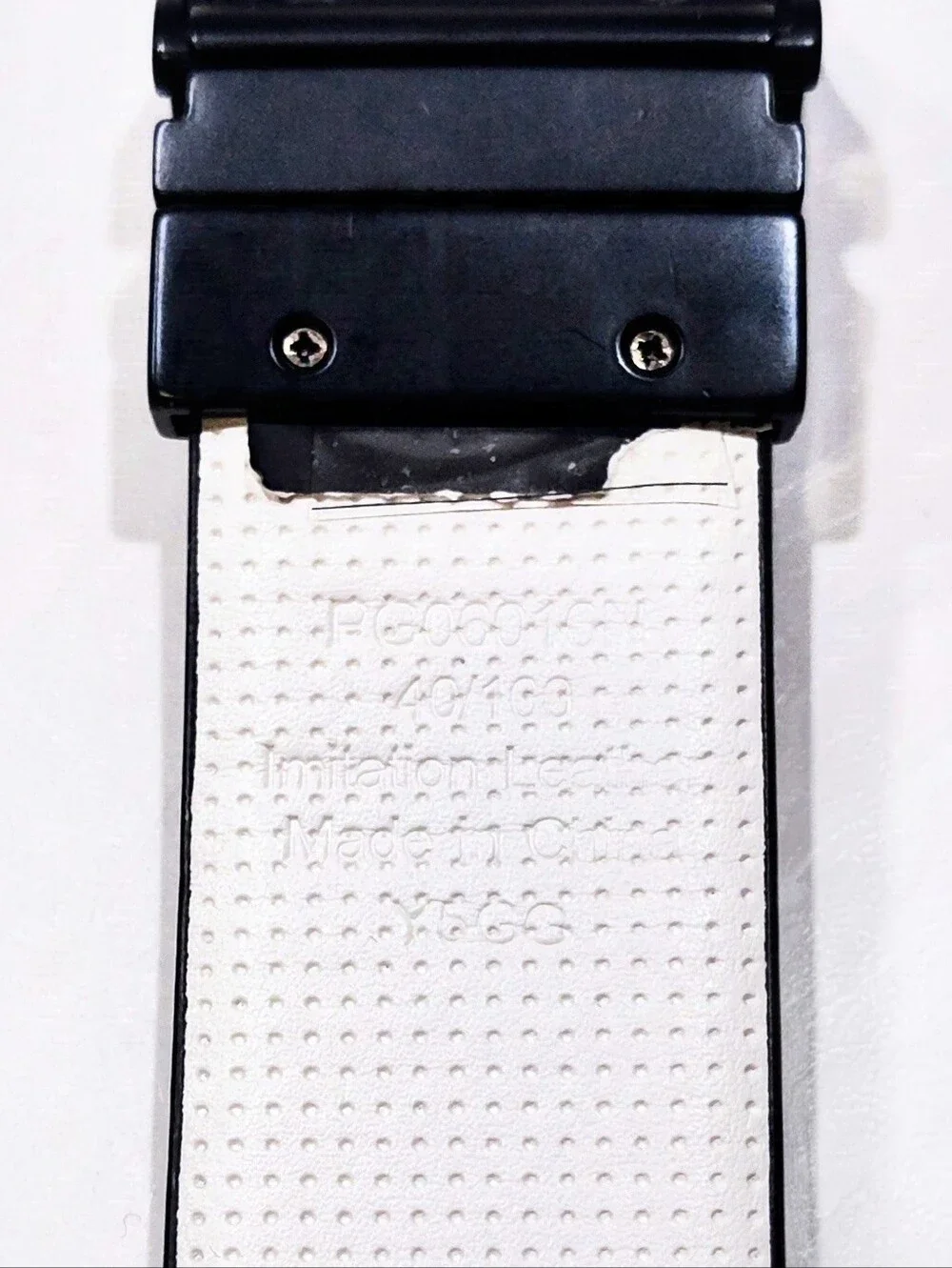 PGA Tour Mens Reversible Golf Belt White Black Imitation Leather Buckle PG06010N